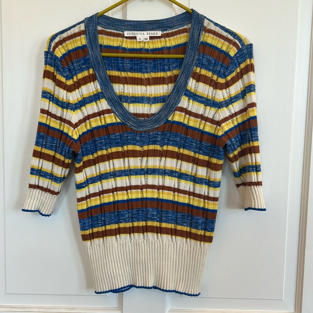 Veronica Beard Lightweight Scoop-neck Sweater Size M